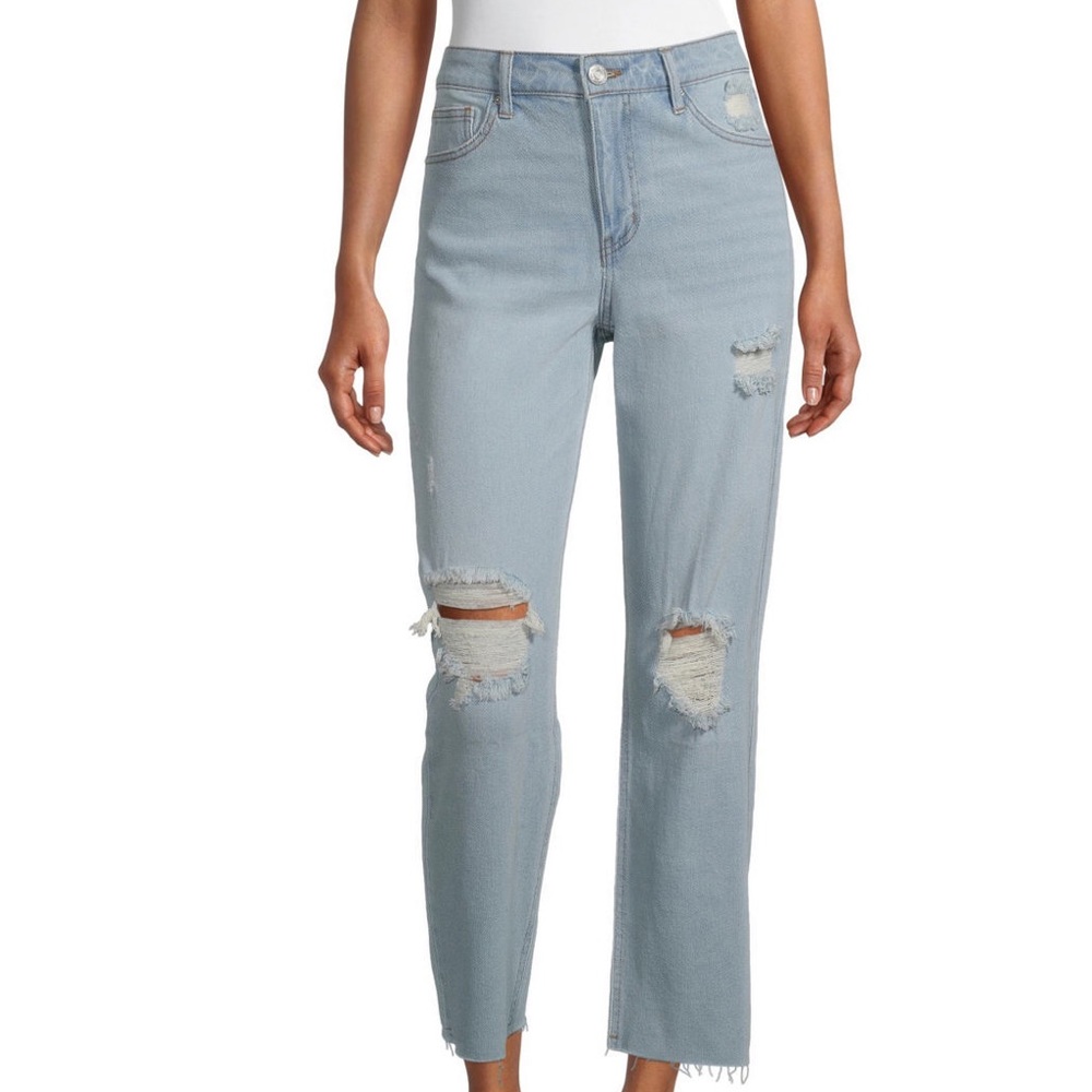 Rewind -Juniors Womens High Rise Straight Leg Jean